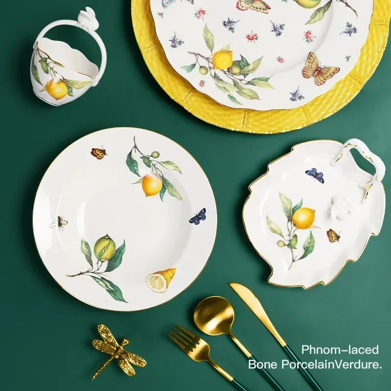 Lemon Pattern Ceramic Dinnerware