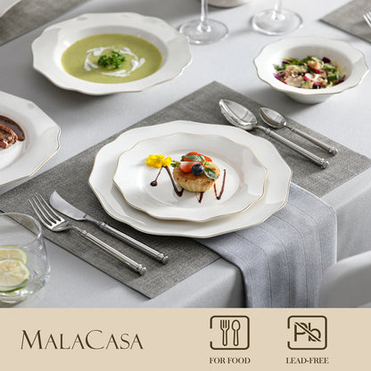 Golden Rim Porcelain Tableware Set