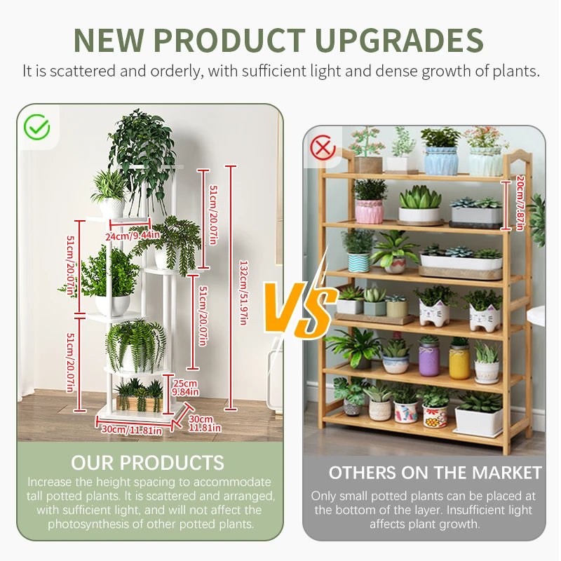 Multi-Tier Wooden Plant Stand