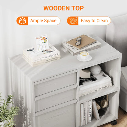 3-Drawer Rolling File Cabinet