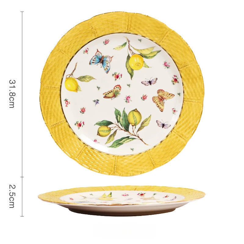 Lemon Pattern Ceramic Dinnerware