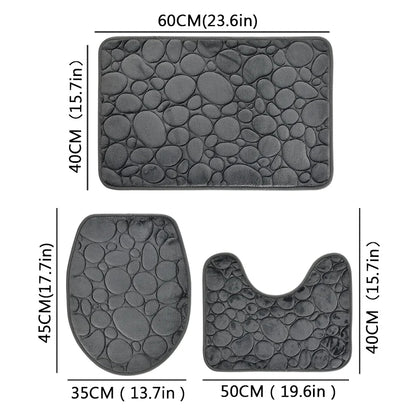 3-Piece Non-Slip Bathroom Mat Set