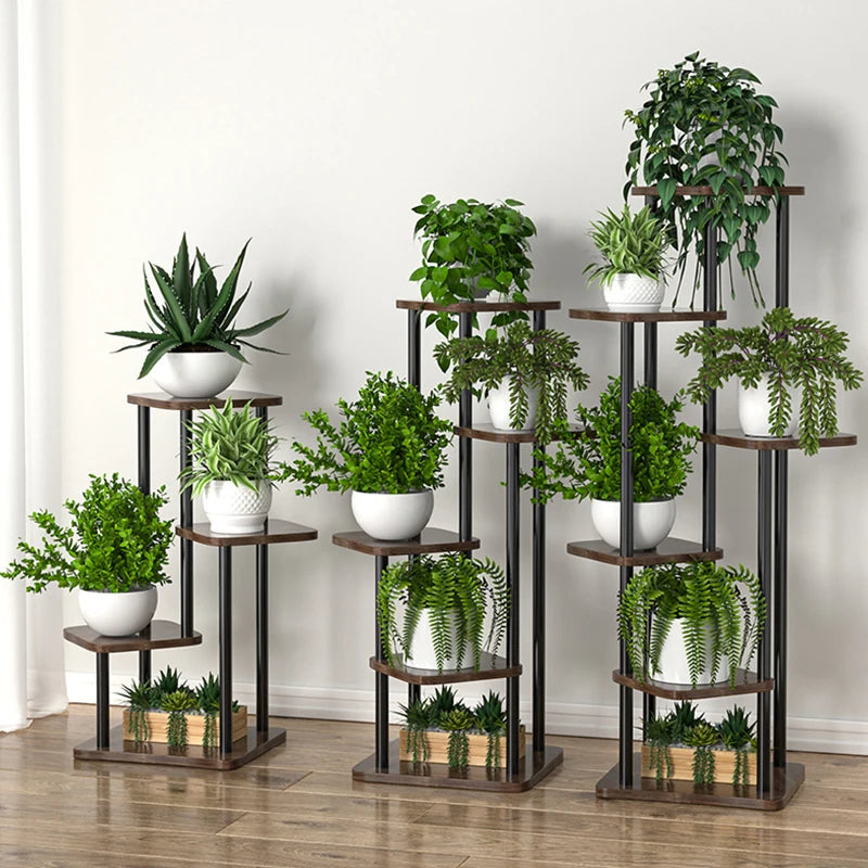 Multi-Tier Wooden Plant Stand