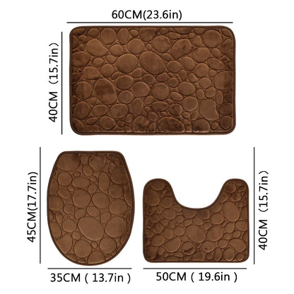 3-Piece Non-Slip Bathroom Mat Set