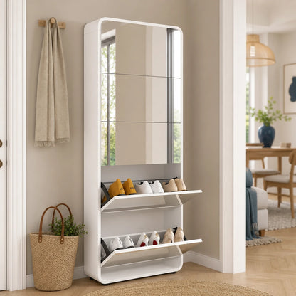 Interior capacity of the five-drawer shoe cabinet